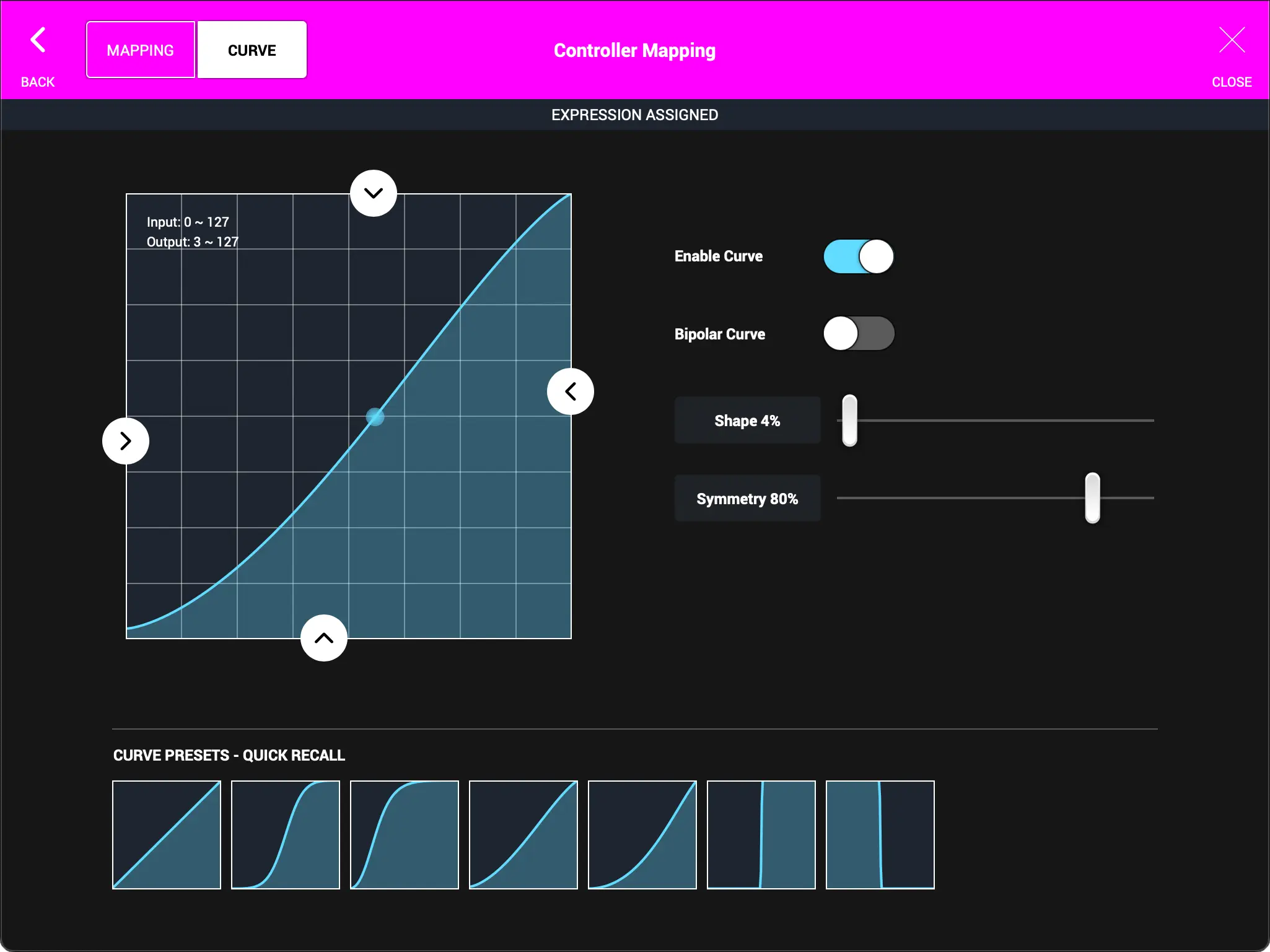 MIDI Mapping - Curve